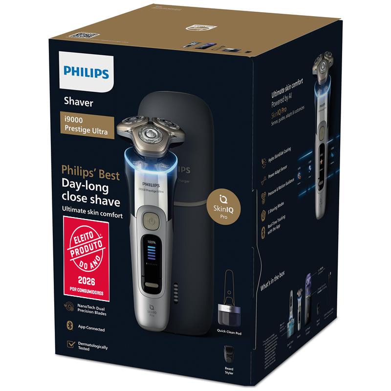 Máquina de Barbear Philips XP9404/46 i9000 Prestige Ultra com Autonomia 60 min, Bateria 9