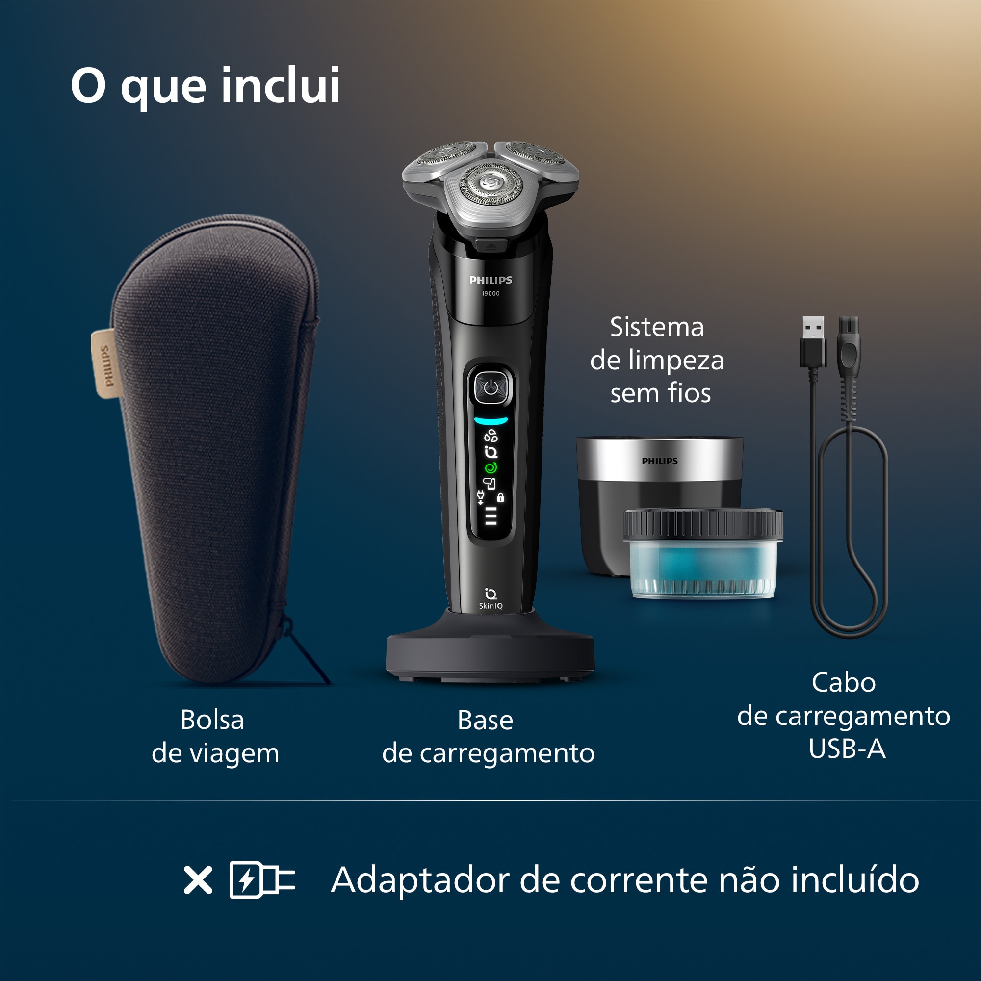Máquina de Barbear Philips X9000/30 i9000 a Seco ou Molhado, Centro de Limpeza e Base de Carga 8