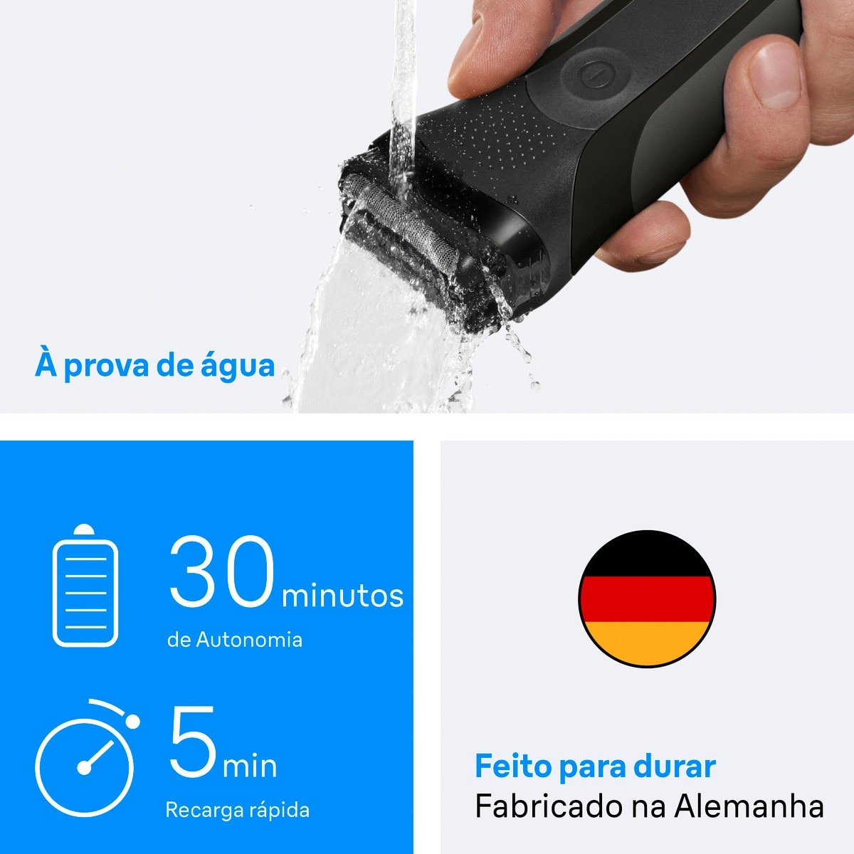 Máquina de Barbear Elétrica Braun 80828671 Série 3 Homem 300S - Preto Preto-5
