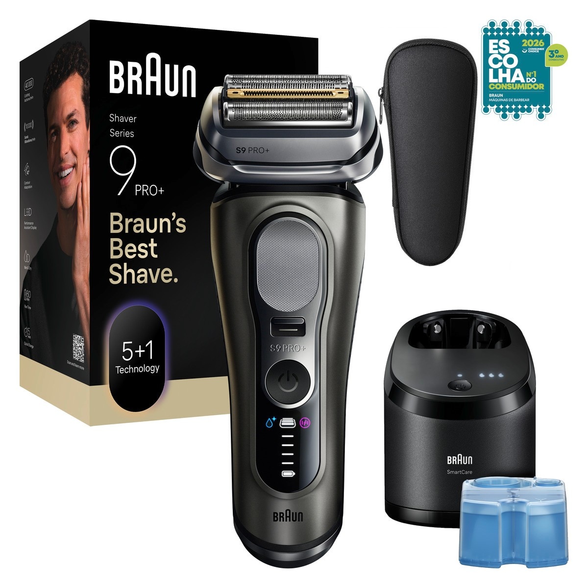 Imagem 0 de Máquina de Barbear Braun Pro+ 9655 CC Autonomia de 60 min, Recarregável - Cinzento