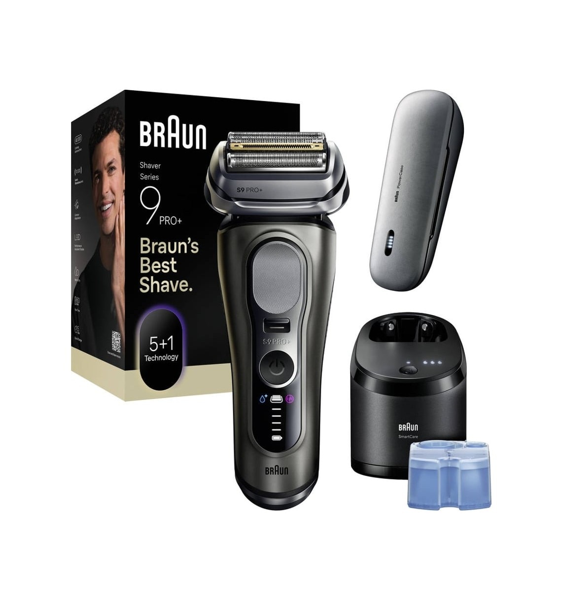 Máquina de Barbear Braun Series 9 Pro+ 9675cc - Cinzento e Prateado Cinzento / Prateado-2