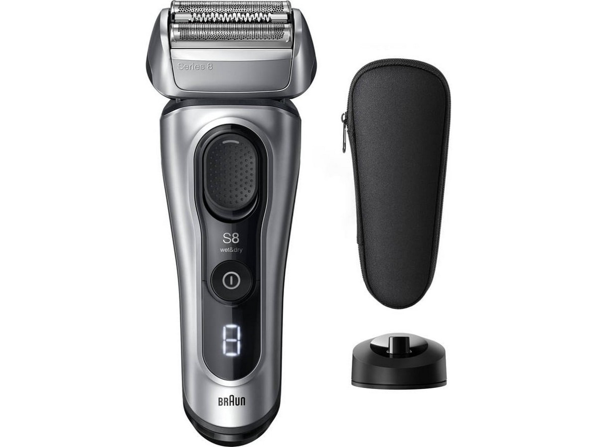 Imagem 0 de Máquina de Barbear Braun Series 8 8617S com Autonomia 60 min, Recarregável - Prateado