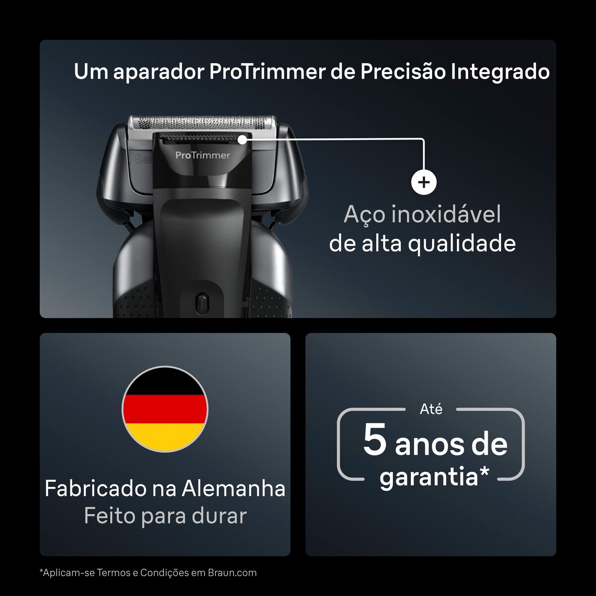 Máquina de Barbear Braun Series 8 8617S com Autonomia 60 min, Recarregável - Prateado 5