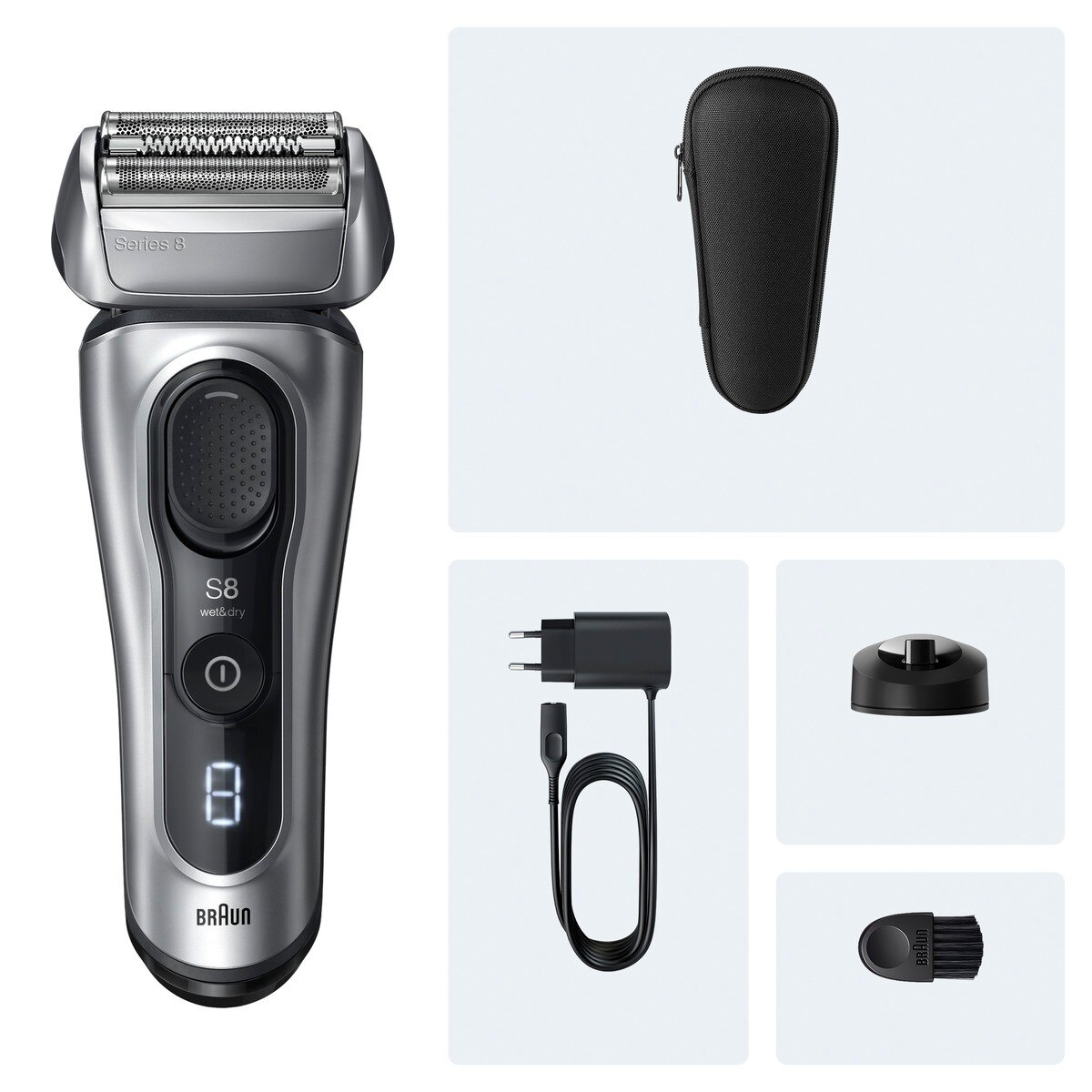 Máquina de Barbear Braun Series 8 8617S com Autonomia 60 min, Recarregável - Prateado 6