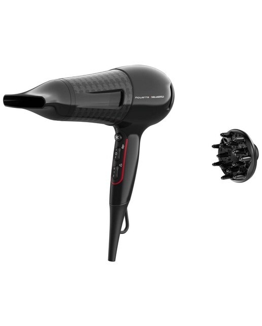 Imagem 0 de Secador de Cabelo Rowenta CV591LF0 Powerline Karl Lagerfeld de 2100 W e 3 Níveis de Temperatura - Preto e Vermelho