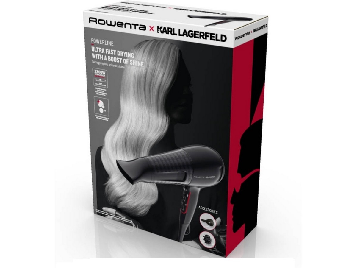 Secador de Cabelo Rowenta CV591LF0 Powerline Karl Lagerfeld de 2100 W e 3 Níveis de Temperatura - Preto e Vermelho Preto / Vermelho-3