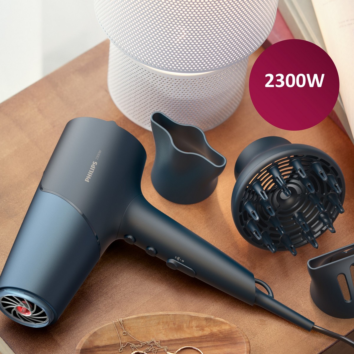 Secador de Cabelo Philips BHD512/20 de 2300 W e 3 Níveis de Temperatura - Azul Azul-2