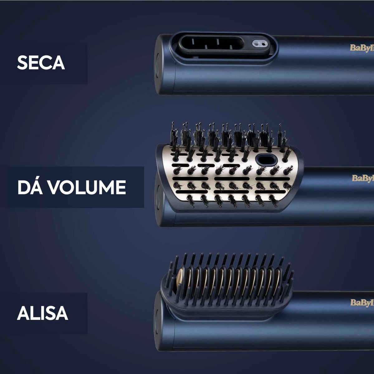 Secador, Alisador e Modelador de Cabelo BaByliss Air Wand 3 em 1 - Cabelo Molhado ou Seco, Motor Digital, 123 km/h, Modo Ultra-Care, Anti-Frizz Azul-4