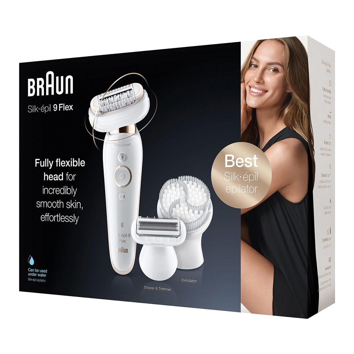 Depiladora de Arranque Braun Silk-épil 9 Flex 9-030 Multizonas com Cabeça Flexível - Branco e Dourado Branco / Dourado-6