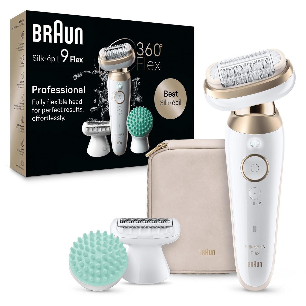 Depiladora de Arranque Braun Silk·épil 9 Flex 9-071 3D Multizonas - Branco e Dourado Branco / Dourado-2
