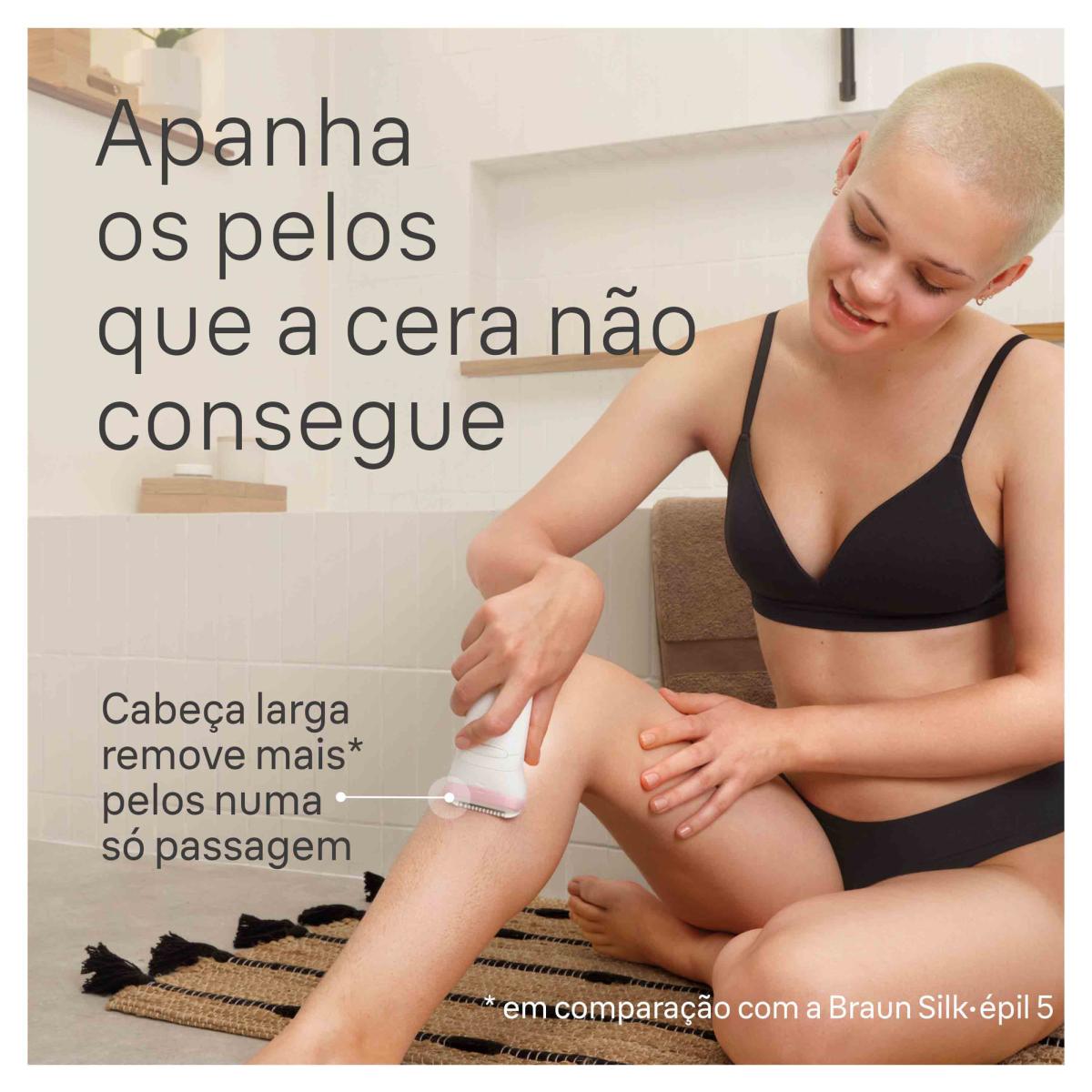 Depiladora de Arranque Braun Silk-épil 7, sem Fios, Utilização em Seco e Húmido Branco / Flamenco-3
