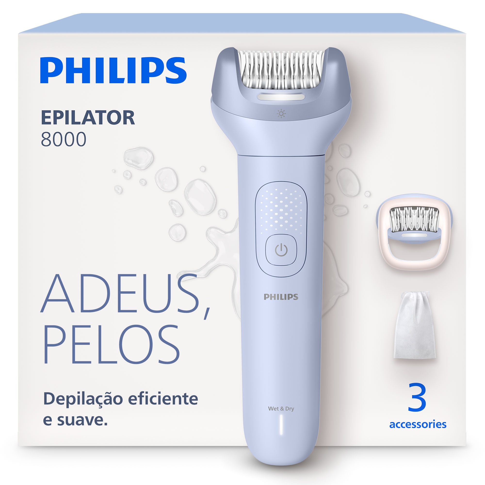 Imagem 0 de Depiladora de Arranque Philips S8000, BRE708/00, Utilização a Seco ou Molhado, com luz LED 360°, 60 min de Autonomia