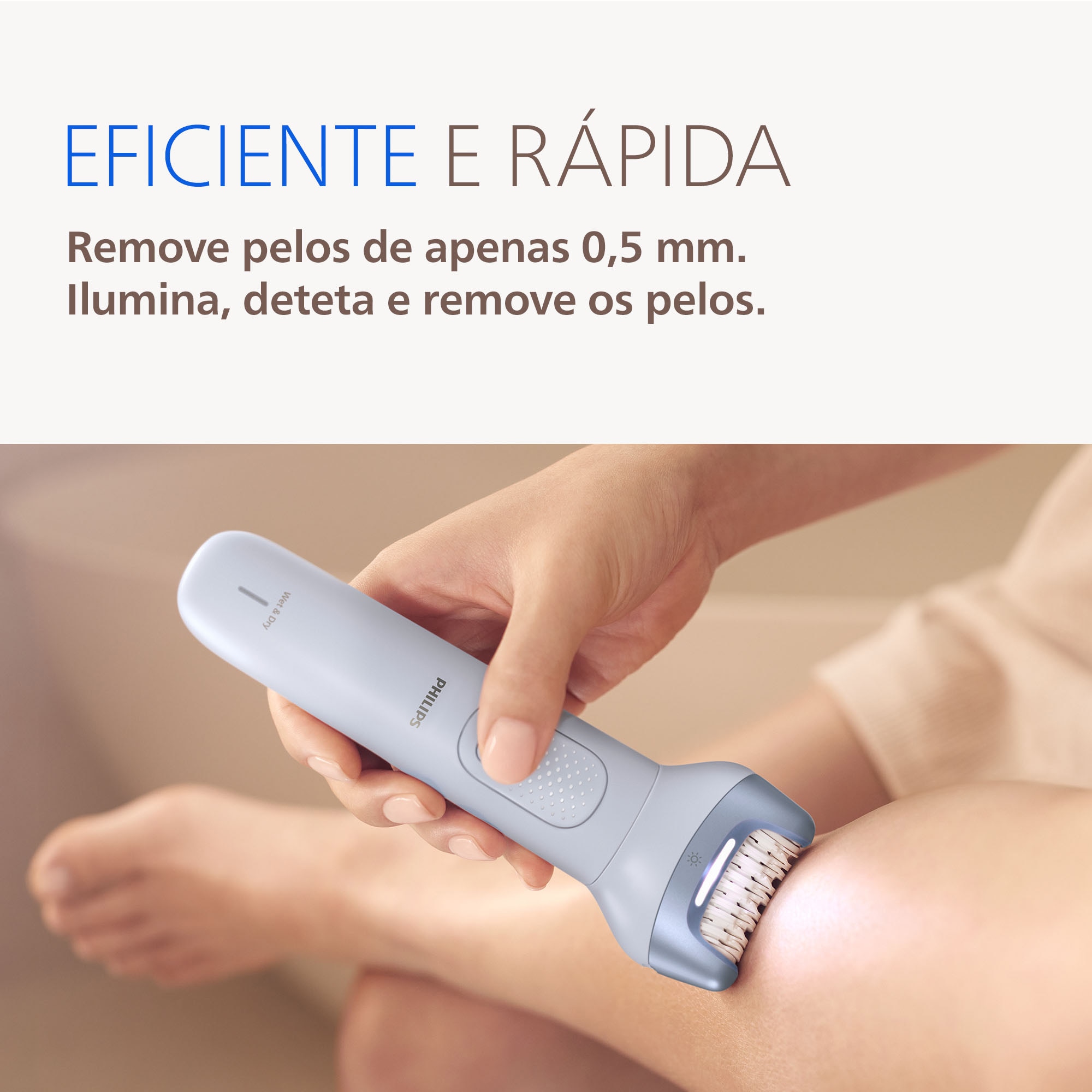 Depiladora de Arranque Philips S8000, BRE708/00, Utilização a Seco ou Molhado, com luz LED 360°, 60 min de Autonomia Azul-4
