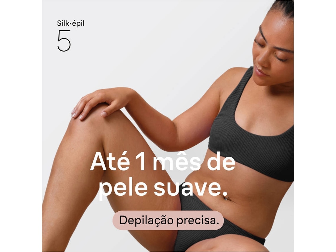Depiladora de Arranque Braun Silk·épil 5 SE5-030 Wet & Dry para Corpo com Cabeça de Corte e Pente Aparador - Branco e Rosa Rosa-2