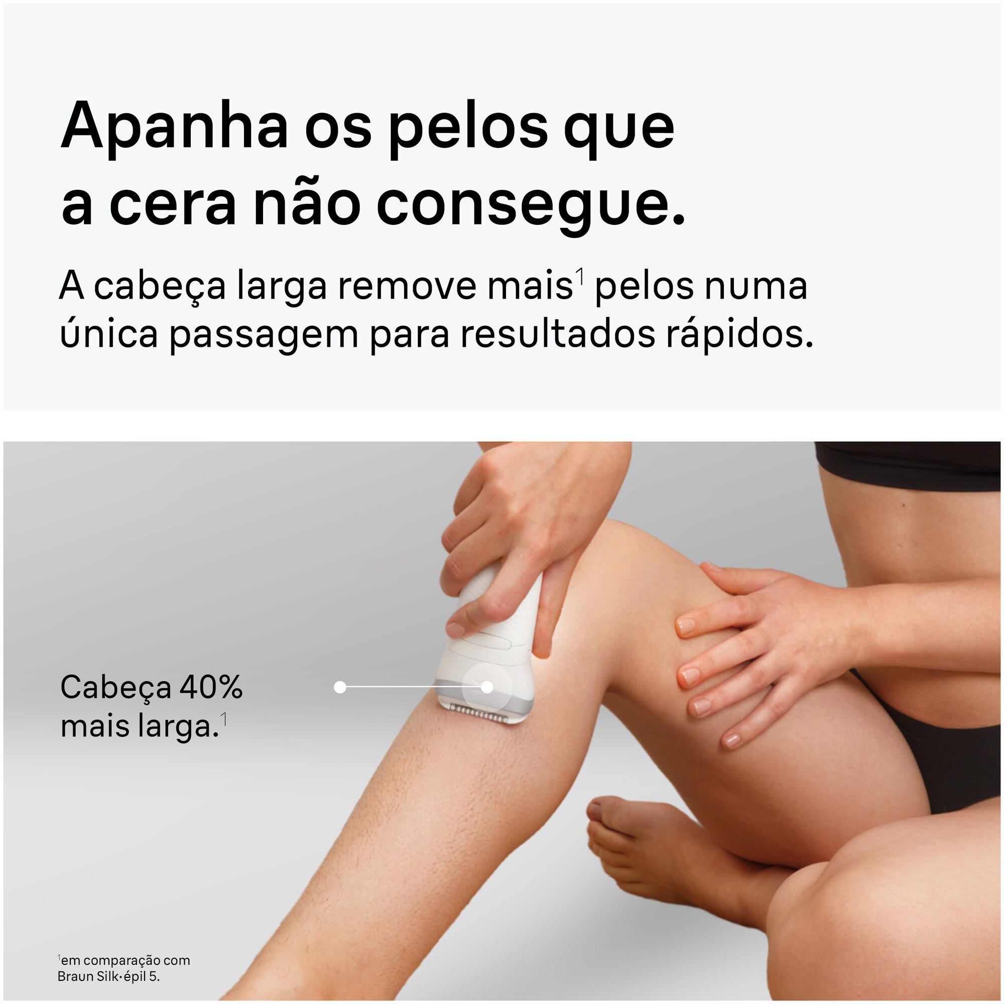 Depiladora de Arranque Braun Silk·épil 7 SE7-041 Wet & Dry para Corpo com Cabeça de Corte e Pente Aparador - Cinzento e Prateado Prata-3