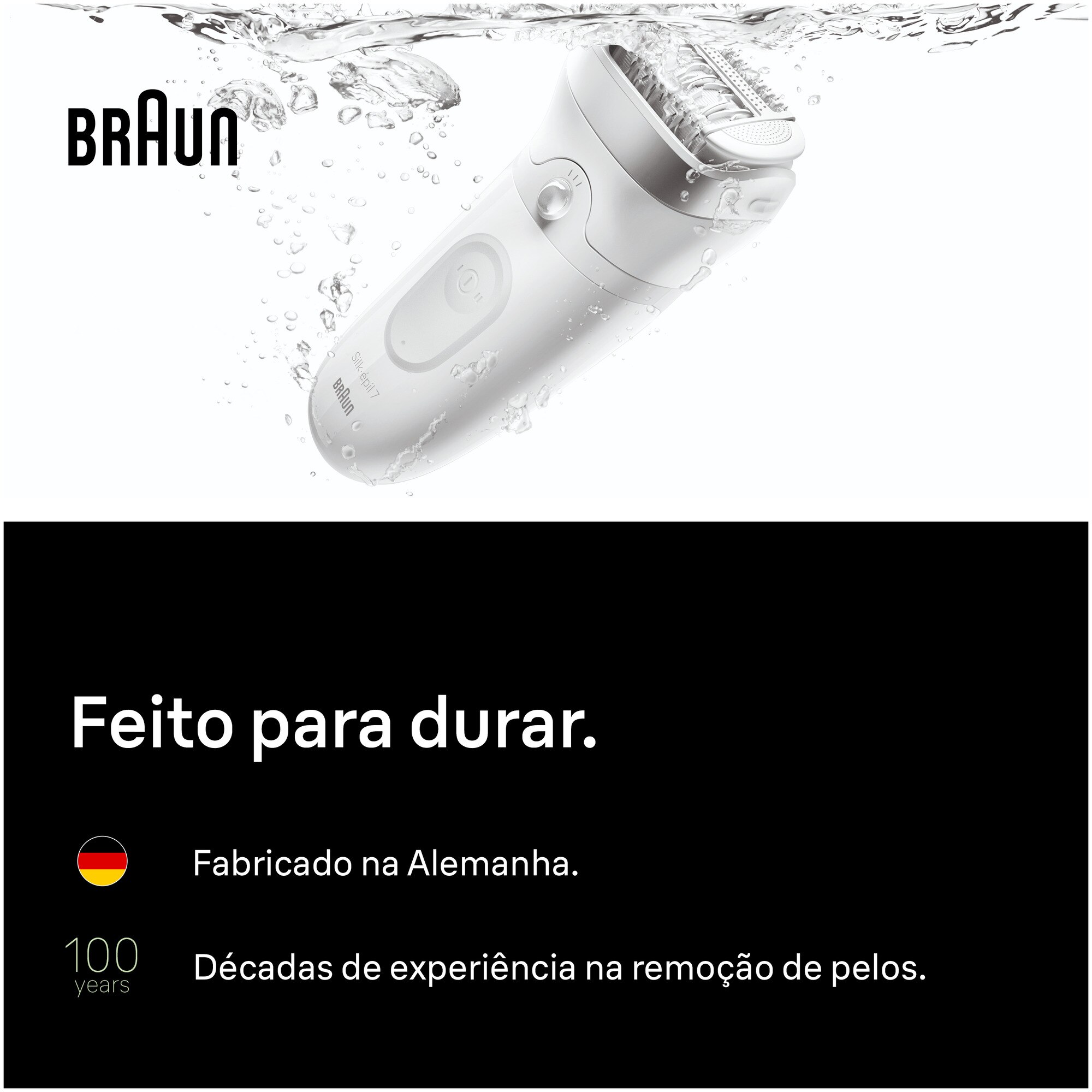 Depiladora de Arranque Braun Silk·épil 7 SE7-041 Wet & Dry para Corpo com Cabeça de Corte e Pente Aparador - Cinzento e Prateado Prata-7