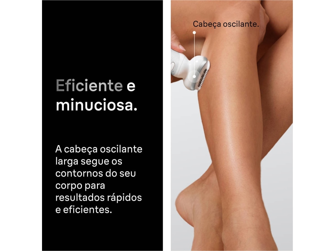 Depiladora de Arranque Braun Silk·épil 9 Flex SE9-030 3D Wet & Dry para Corpo com Cabeça Flexível - Branco e Dourado Dourado-4
