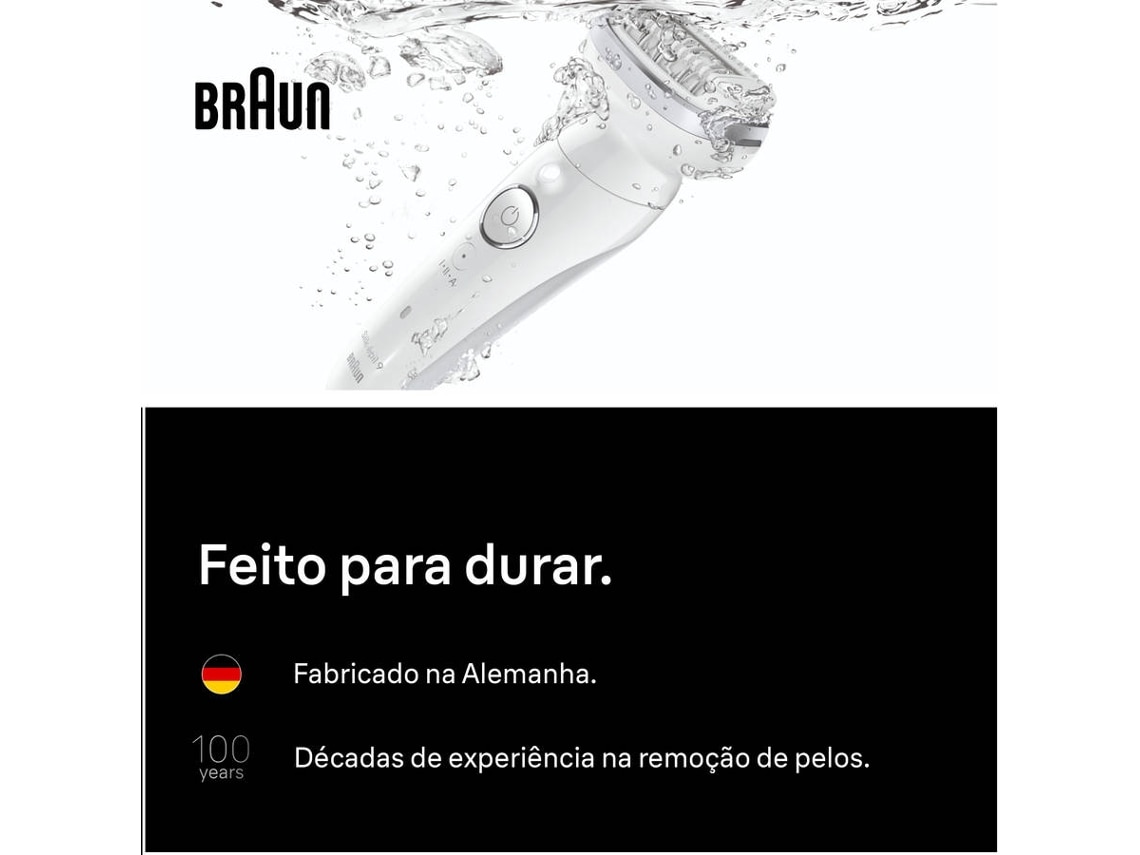 Depiladora de Arranque Braun Silk·épil 9 Flex SE9-030 3D Wet & Dry para Corpo com Cabeça Flexível - Branco e Dourado Dourado-7