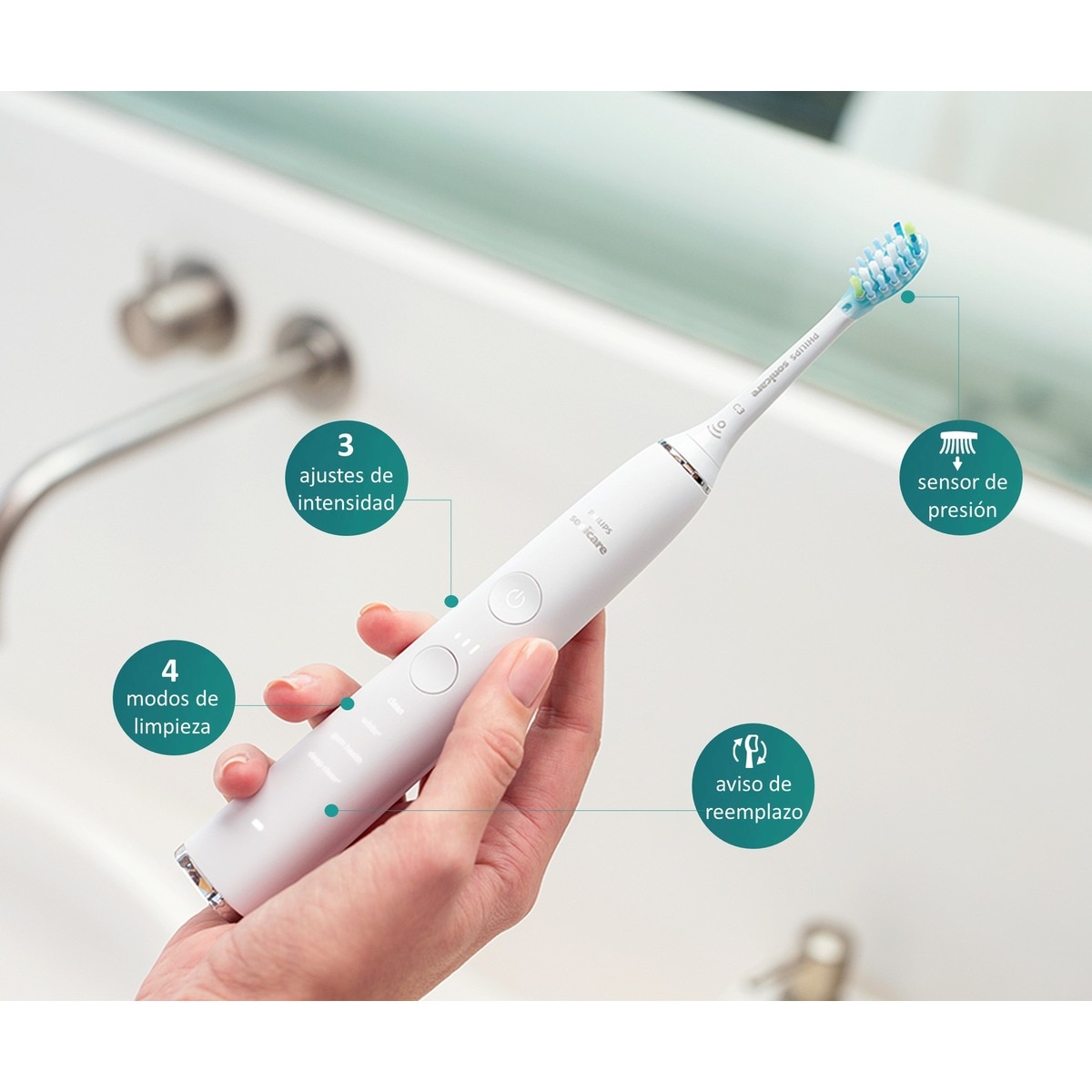 Escova de Dentes Elétrica Philips Sonicare HX9913/17 DiamondClean 9000 com App - Branco Branco-3