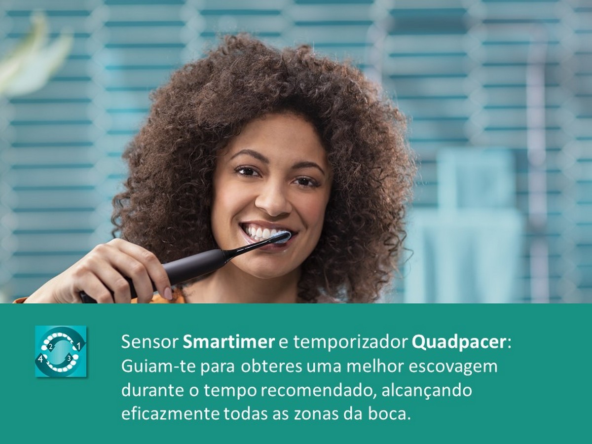 Escova de Dentes Elétrica Premium Philips HX9913/18 - 4 Modos de Limpeza e 3 Níveis de Intensidade, Sensor de Pressão, Estojo de Viagem e Carregador por Indução e 2 Recargas - Preto Preto-5