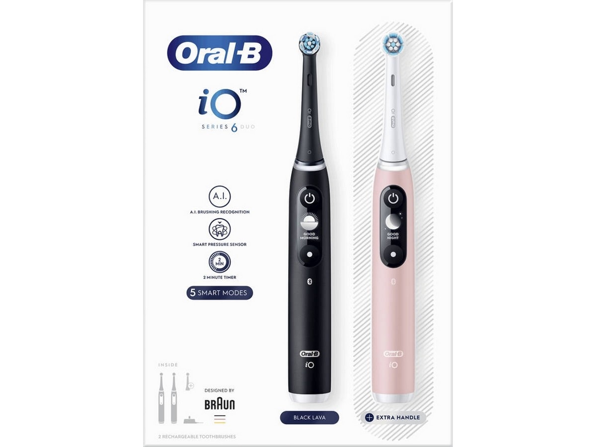 Escova de Dentes Elétrica Oral-B Braun iO 6 Duo - Preto e Rosa Preto / Rosa-2