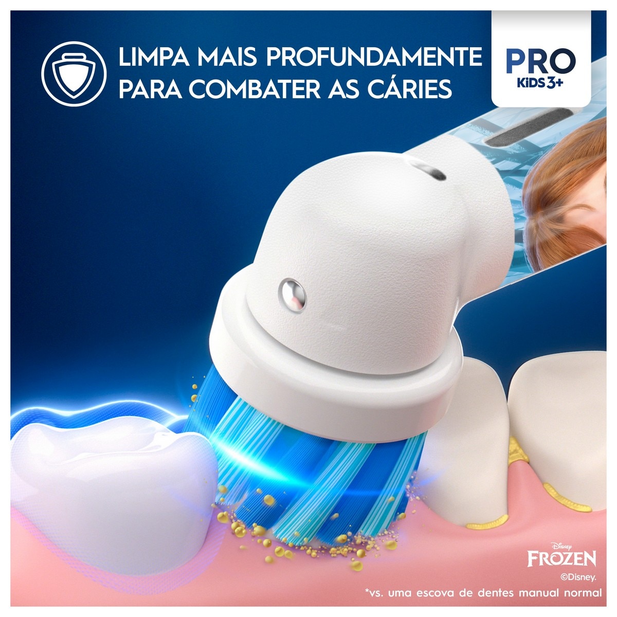 Escova de Dentes Elétrica Oral-B Braun Pro Kids Frozen - 1 Unidade - Azul Claro Azul-claro-2