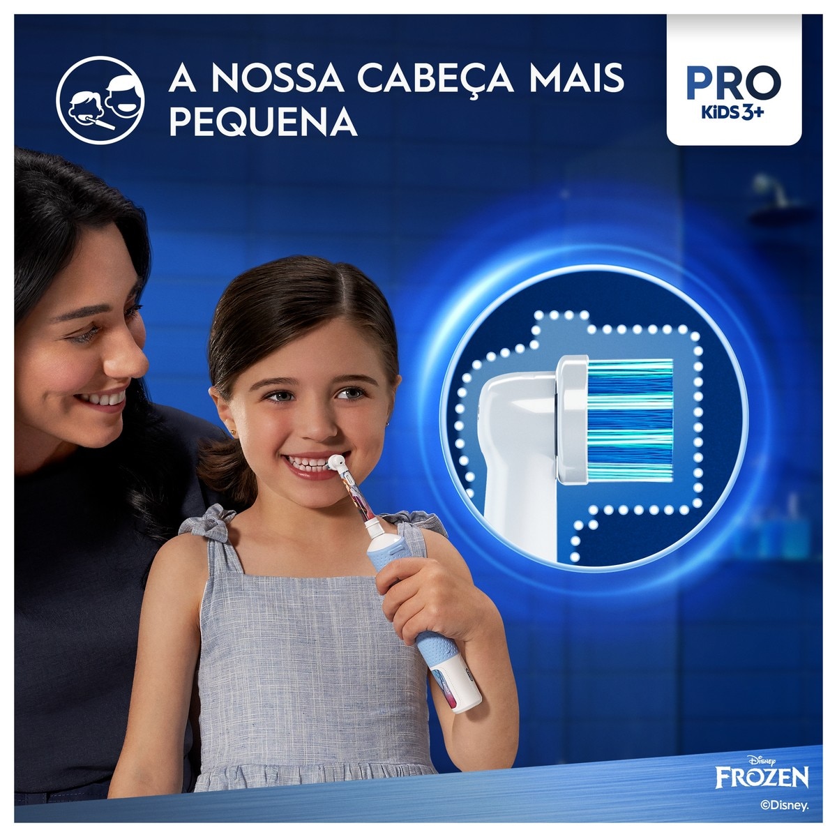Escova de Dentes Elétrica Oral-B Braun Pro Kids Frozen - 1 Unidade - Azul Claro Azul-claro-3