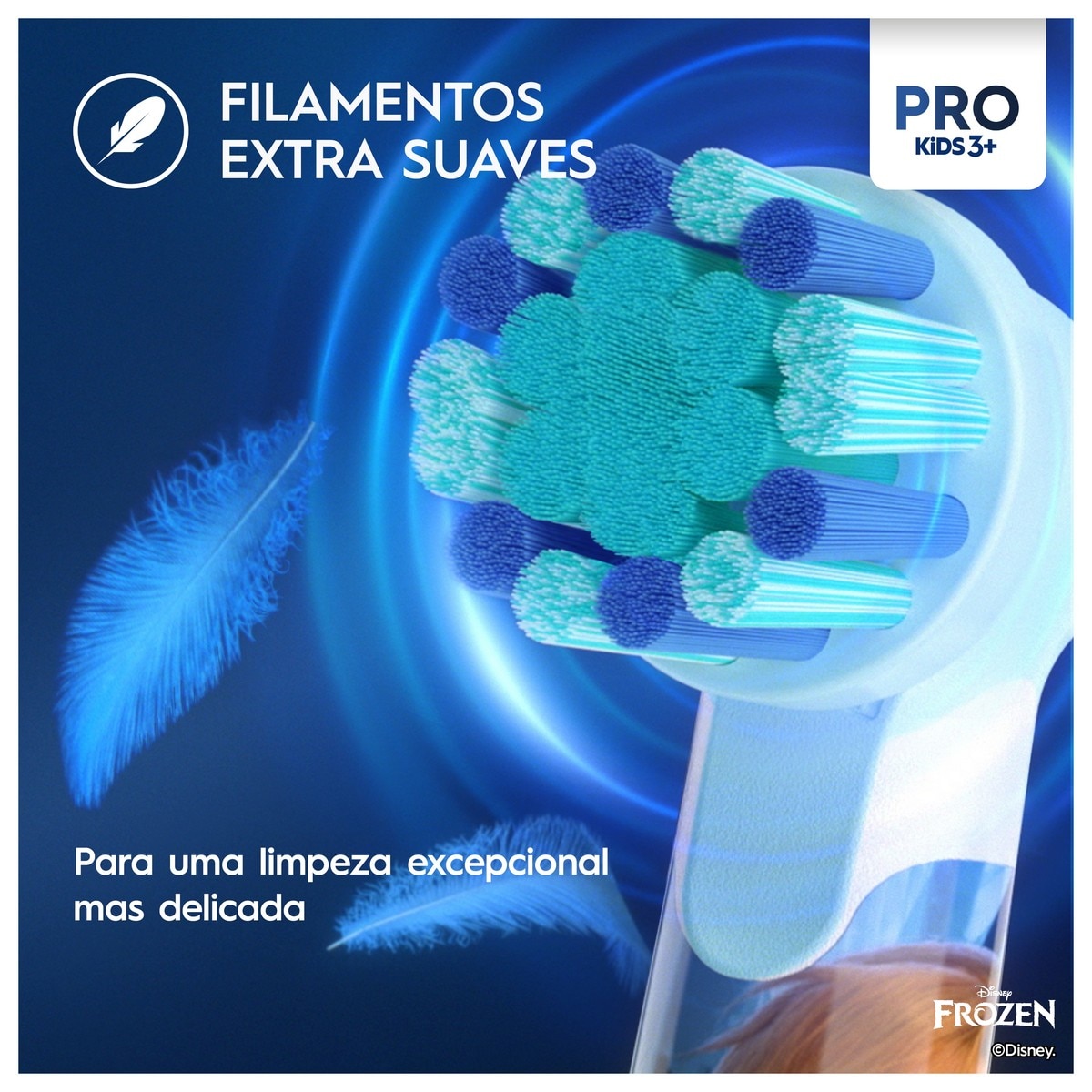 Escova de Dentes Elétrica Oral-B Braun Pro Kids Frozen - 1 Unidade - Azul Claro Azul-claro-6