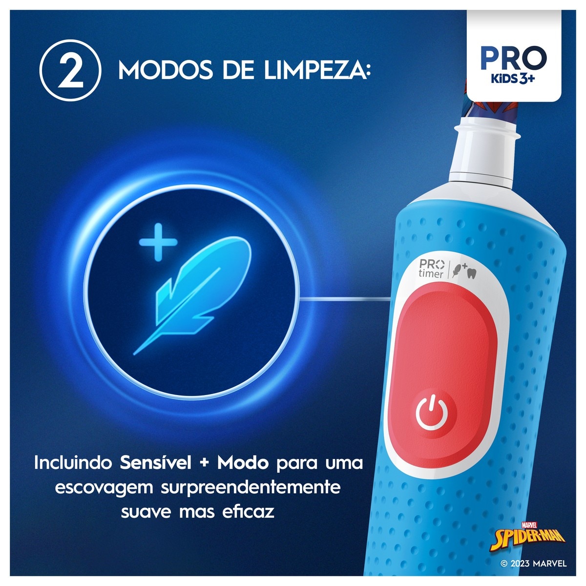 Escova de Dentes Elétrica Oral-B Braun Pro Kids Spider Man - 1 Unidade - Azul Azul-5