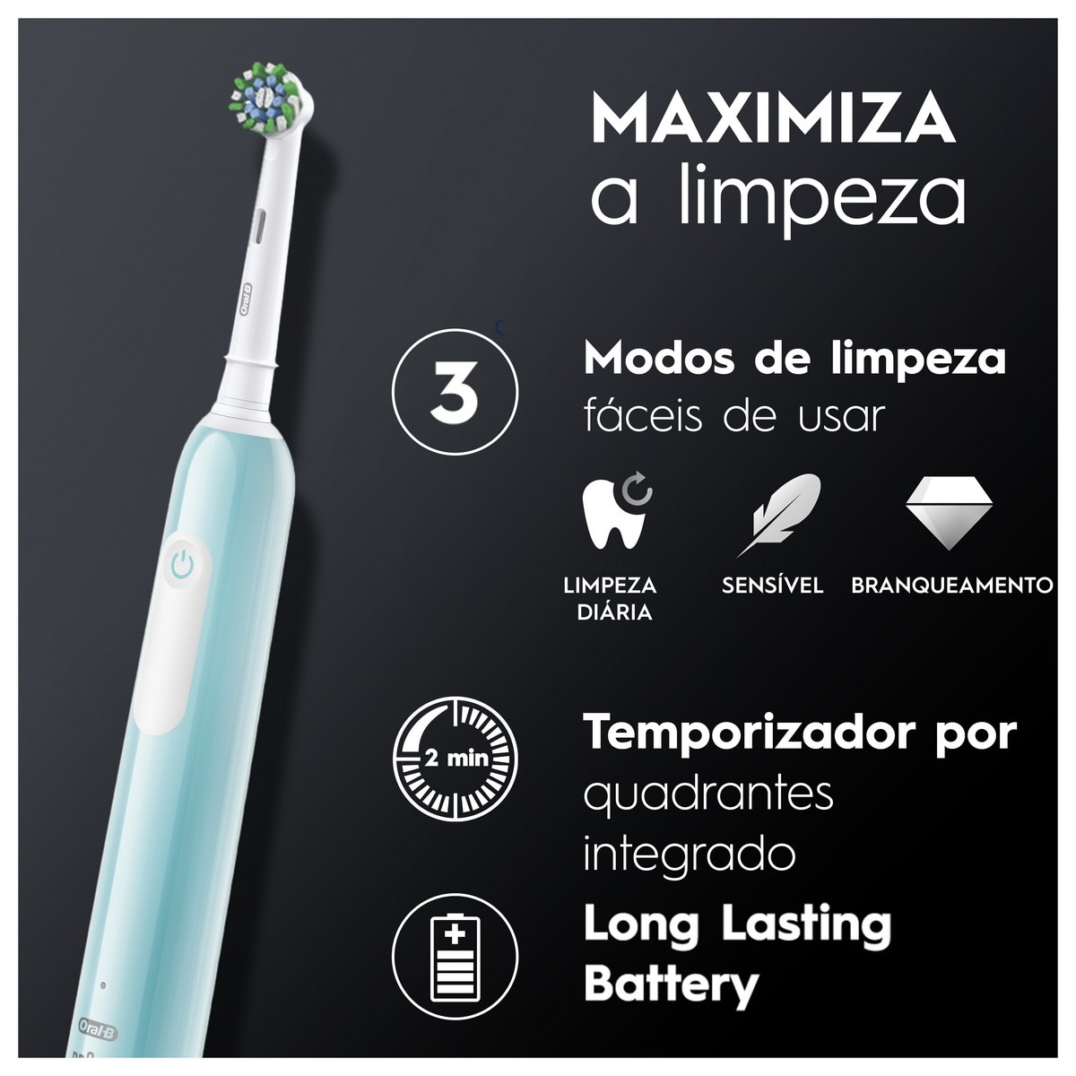 Escova de Dentes Elétrica Oral-B Braun Pro Series 1 Pack Duplo - 2 Unidades - Preto Preto-4