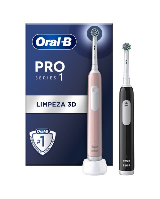 Imagem 0 de Escovas de Dentes Elétrica Oral-B Braun Pro Series 1 - 2 Unidades - Rosa e Preto