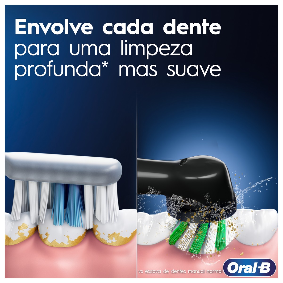 Escovas de Dentes Elétrica Oral-B Braun Vitality Pro - 2 Unidades - Azul e Preto Preto / Azul-2