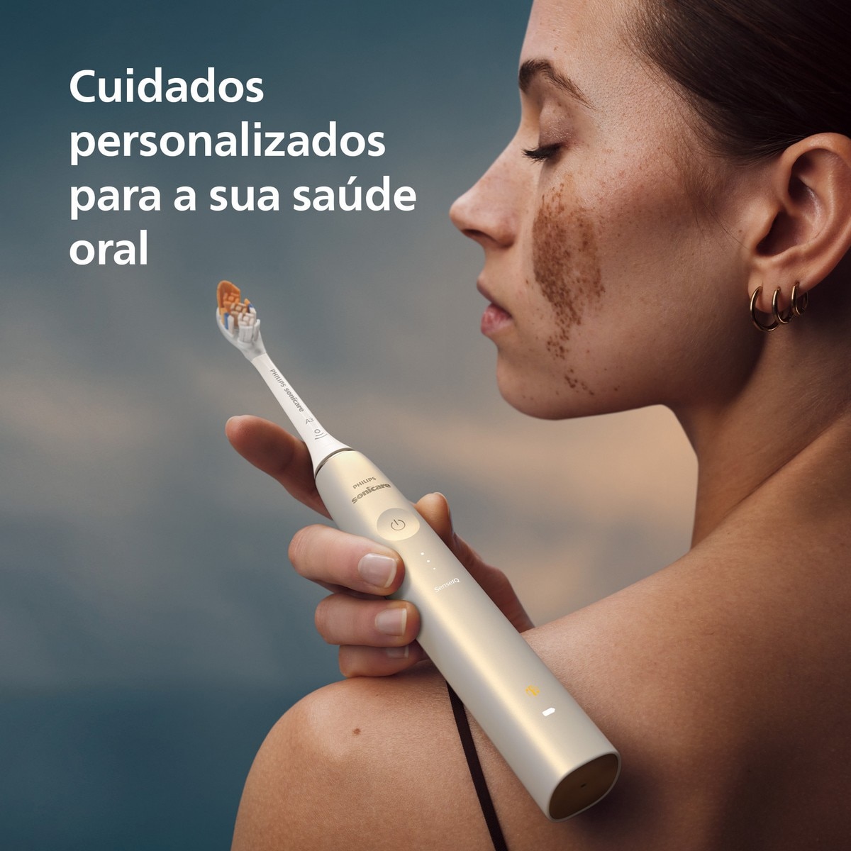 Escova de Dentes Elétrica Philips Sonicare 9900 Prestige HX9992/11 com Tecnologia SenseIQ - Dourado Champanhe Champanhe-2