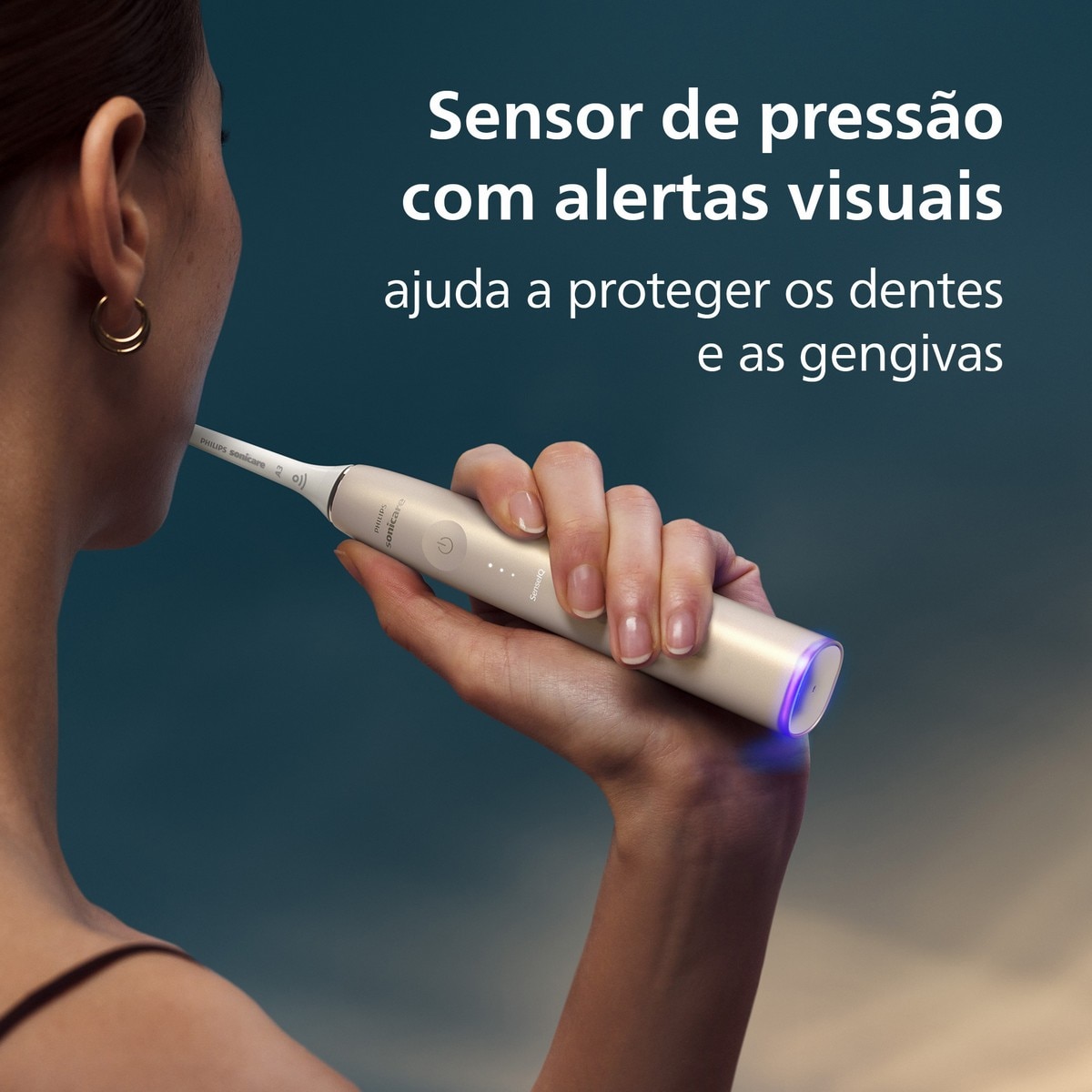 Escova de Dentes Elétrica Philips Sonicare 9900 Prestige HX9992/11 com Tecnologia SenseIQ - Dourado Champanhe Champanhe-6