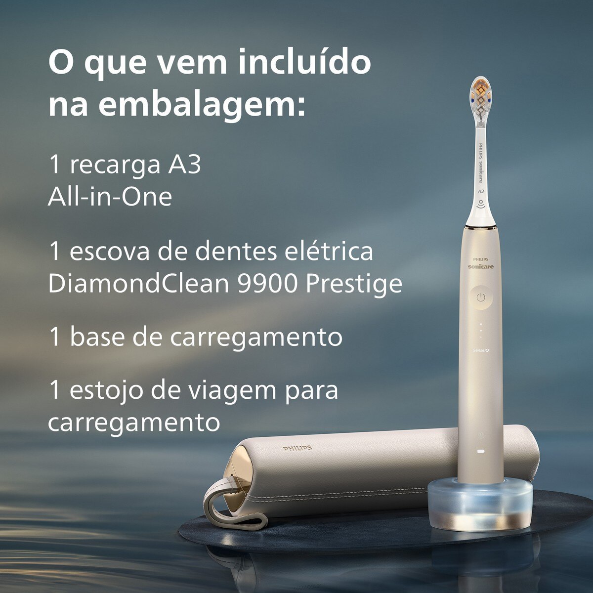 Escova de Dentes Elétrica Philips Sonicare 9900 Prestige HX9992/11 com Tecnologia SenseIQ - Dourado Champanhe Champanhe-9