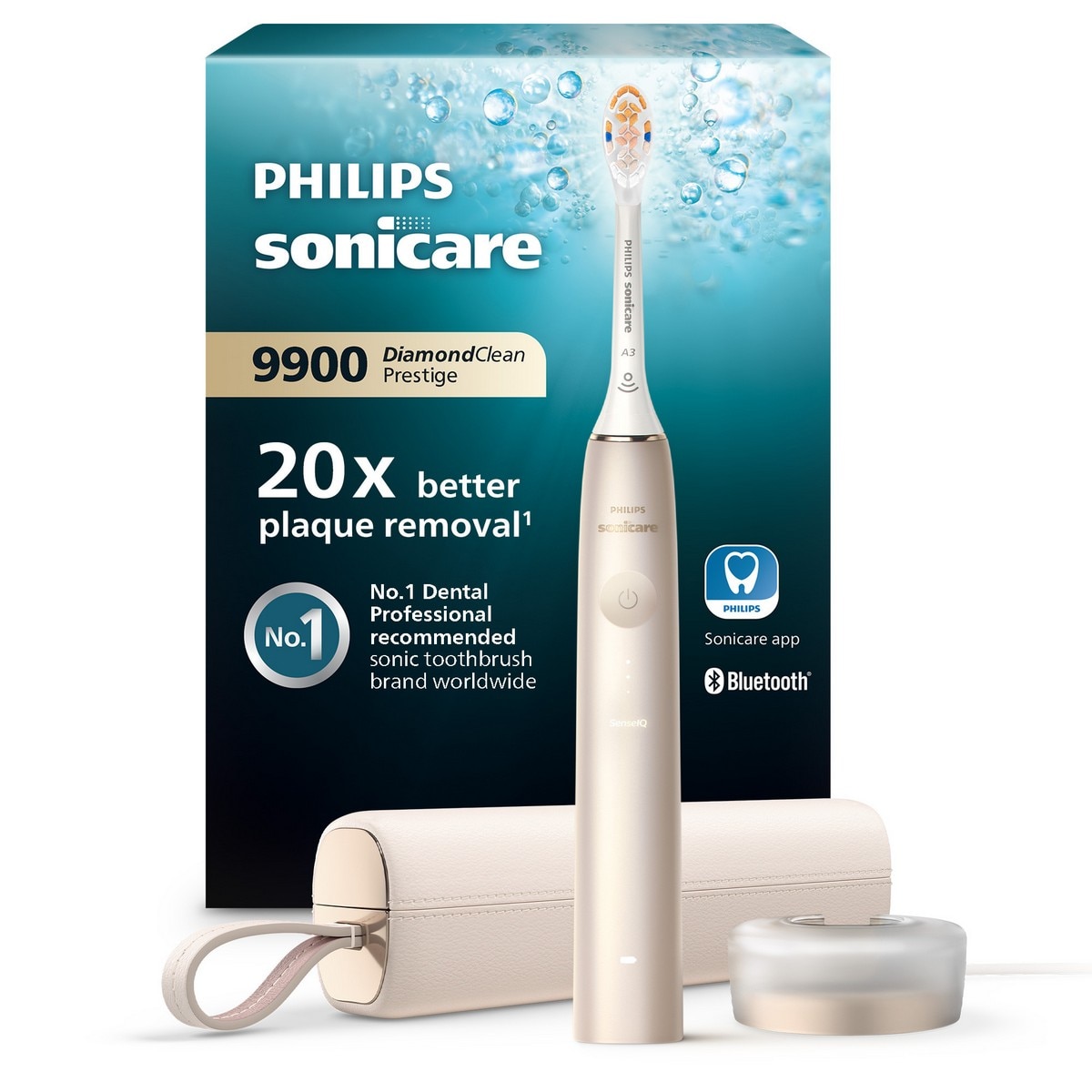 Escova de Dentes Elétrica Philips Sonicare 9900 Prestige HX9992/11 com Tecnologia SenseIQ - Dourado Champanhe Champanhe-10