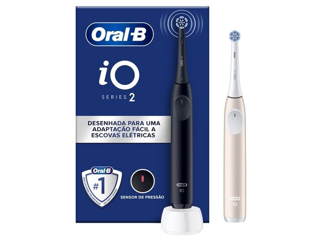Imagem 0 de Escova Dentes Elétrica Oral-B iO 2 Duo - 2 Unidades - Preto e Rosa