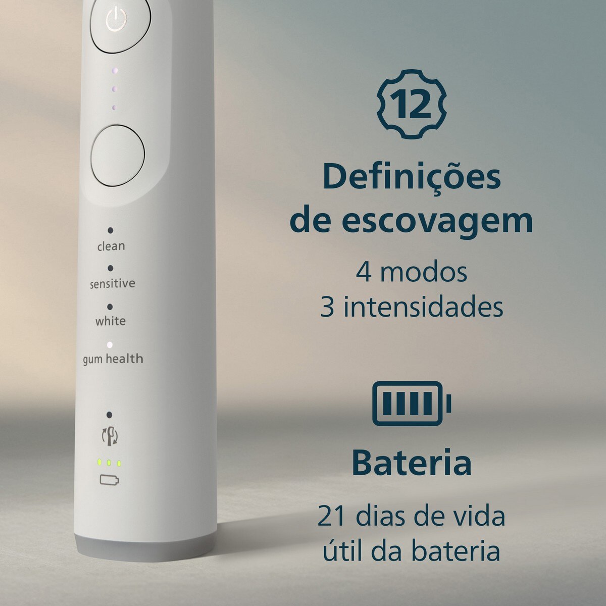 Escova de Dentes Elétrica Philips Sonicare 7100 HX7420/01 Sónica Recarregável - Branco Branco-6