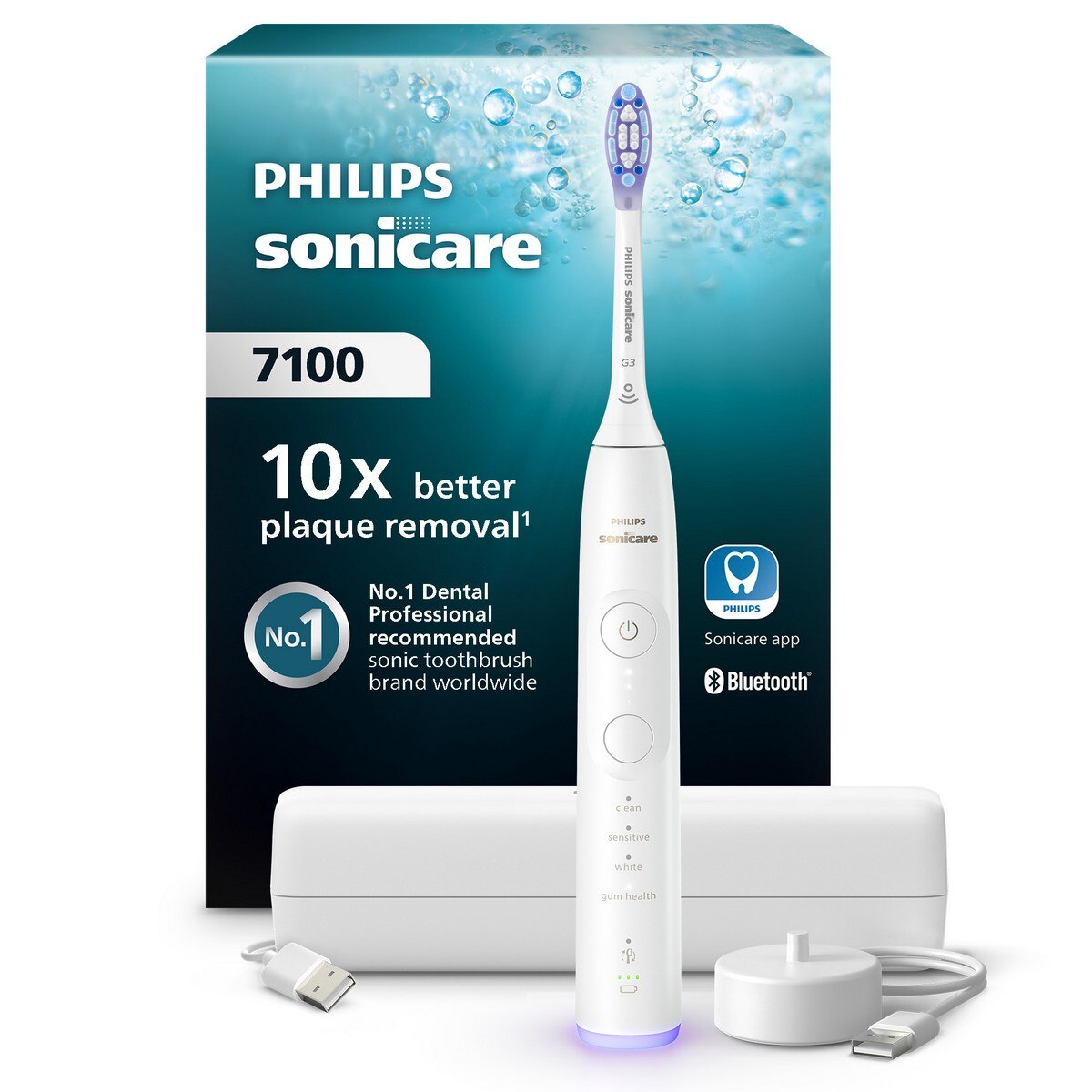 Escova de Dentes Elétrica Philips Sonicare 7100 HX7420/01 Sónica Recarregável - Branco Branco-11