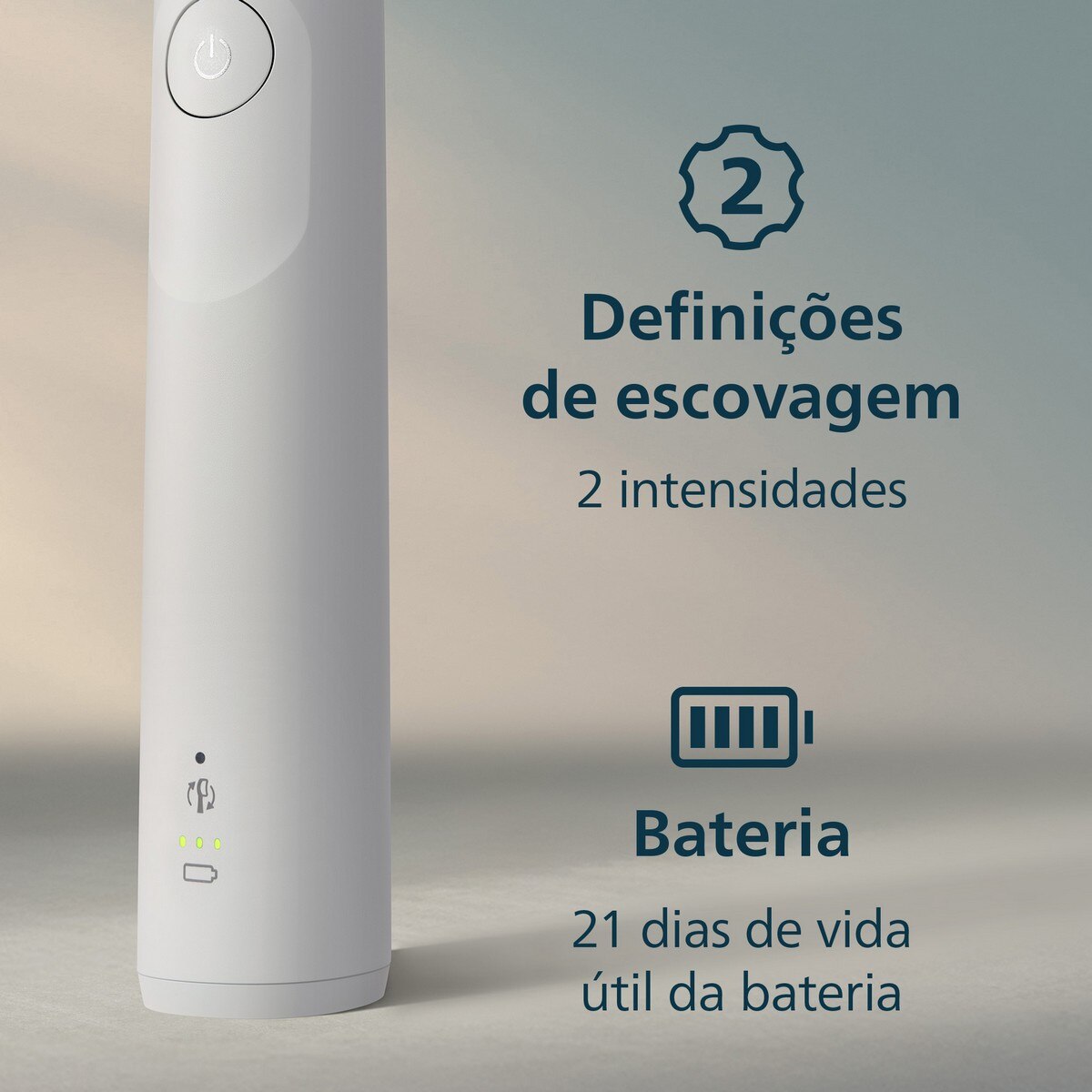 Escova de Dentes Elétrica Philips Sonicare 5300 HX7108/02 Recarregável - Branco Branco-6