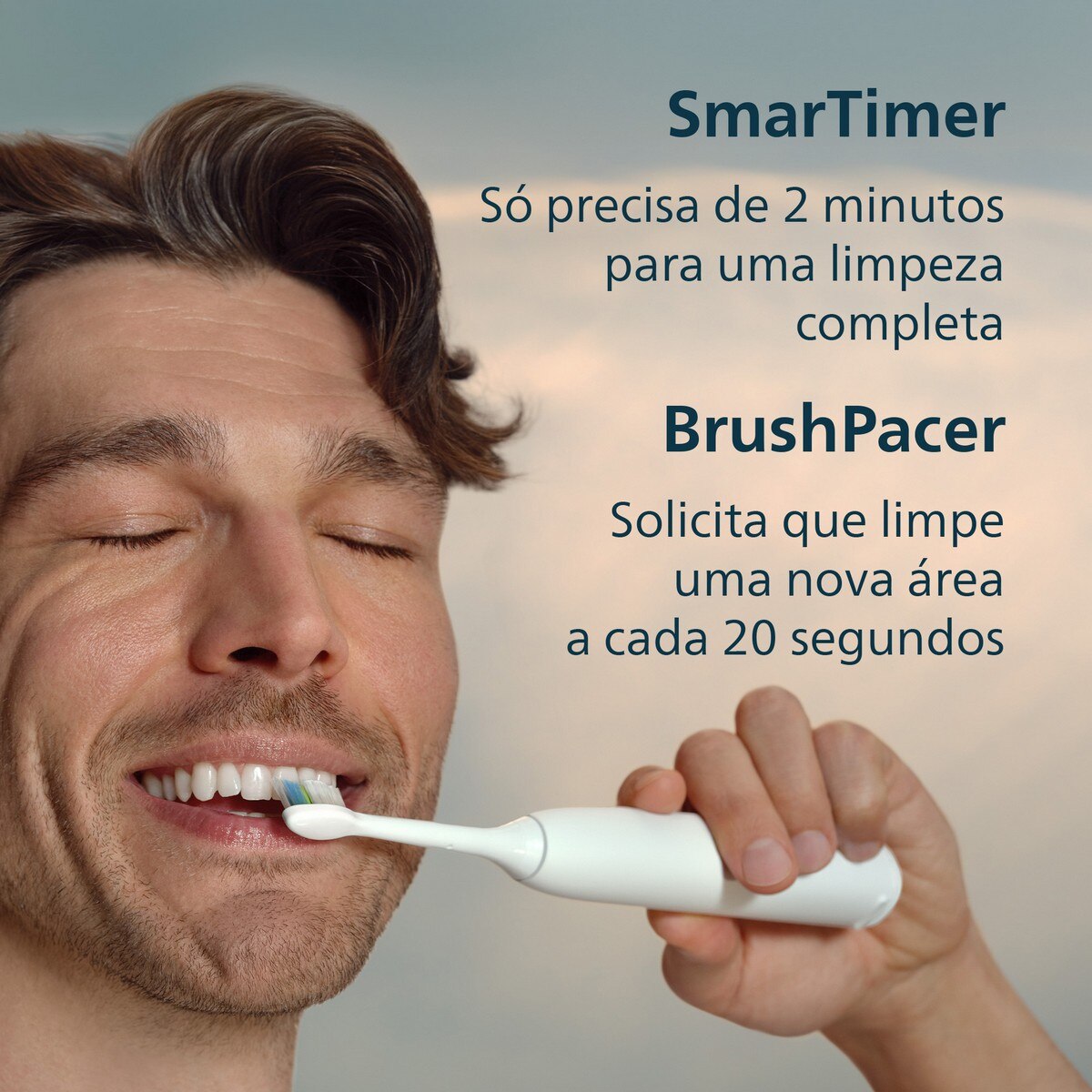 Escova de Dentes Elétrica Philips Sonicare 5300 HX7108/02 Recarregável - Branco Branco-7