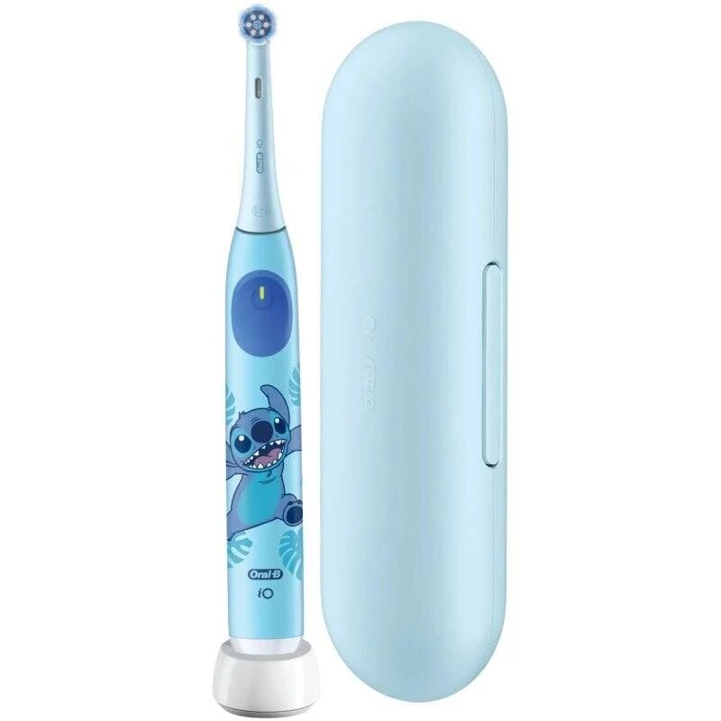 Imagem 0 de Escova de Dentes Elétrica Oral-B iO Kids Stitch + Estojo de Viagem - Azul Claro