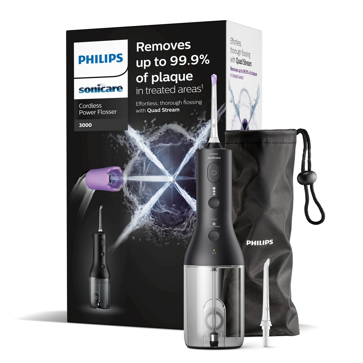 Imagem 0 de Irrigador Oral sem Fios Philips 3000 HX3826/33 Sonicare Power Flosser - Preto