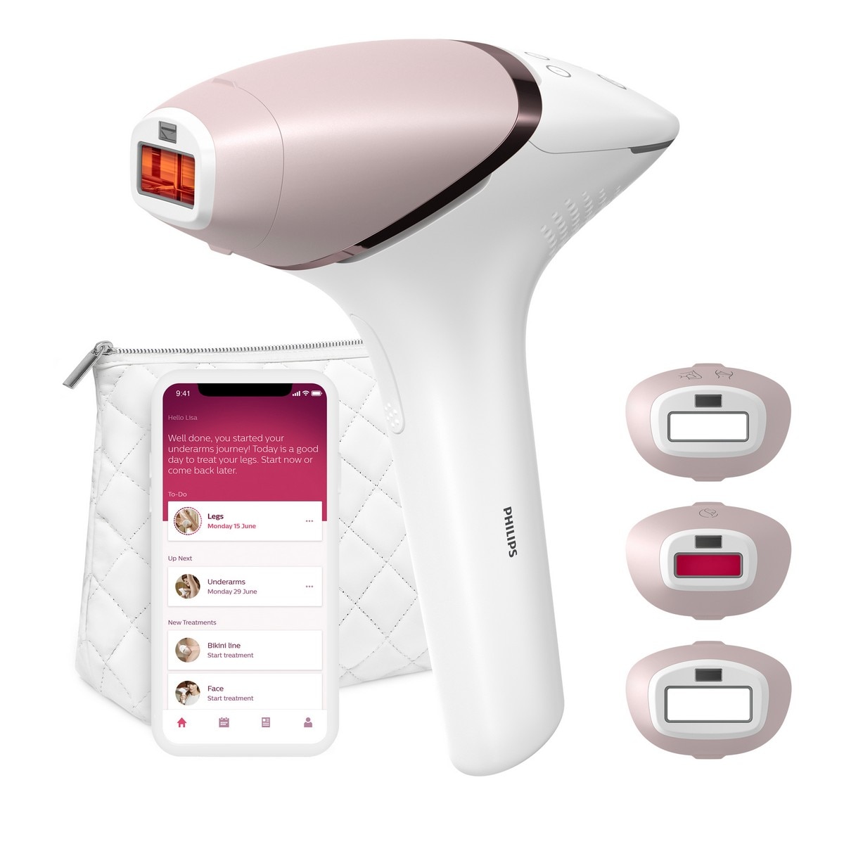 Imagem 0 de Depiladora de Luz Pulsada IPL Philips BRI955/01 para Rosto, Corpo e Zonas Sensíveis, Tecnologia SenseIQ, 450.000 disparos, 110-240V + App - Branco