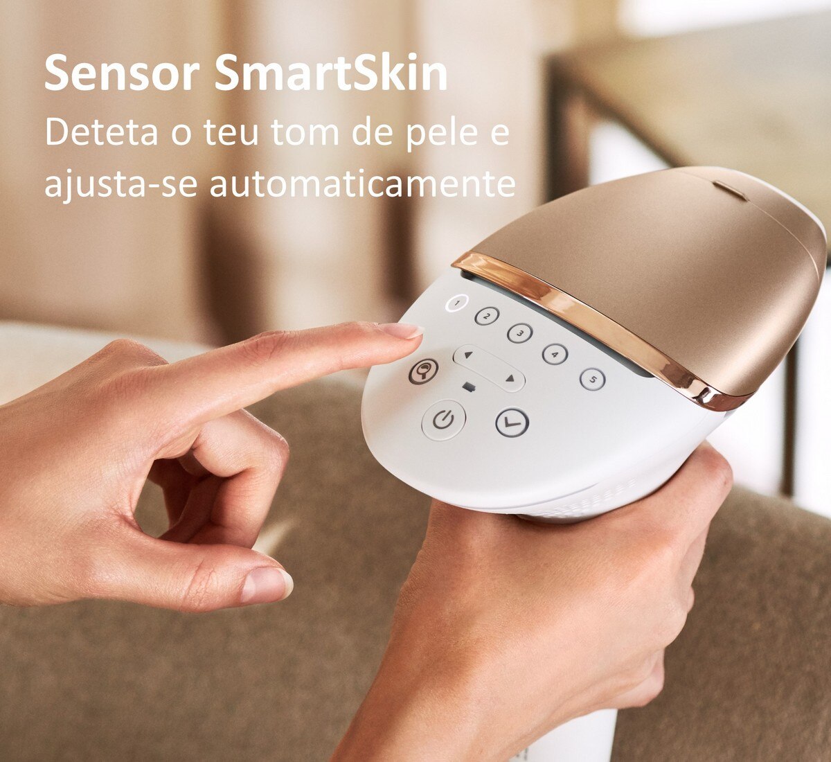 Depiladora de Luz Pulsada IPL Philips BRI955/01 para Rosto, Corpo e Zonas Sensíveis, Tecnologia SenseIQ, 450.000 disparos, 110-240V + App - Branco Branco-6