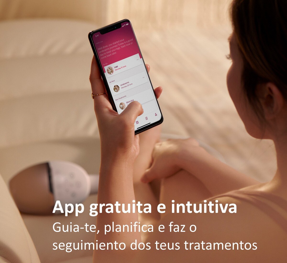 Depiladora de Luz Pulsada IPL Philips BRI955/01 para Rosto, Corpo e Zonas Sensíveis, Tecnologia SenseIQ, 450.000 disparos, 110-240V + App - Branco Branco-10