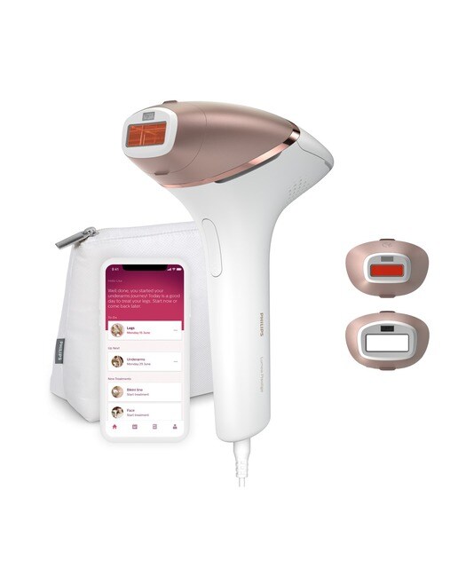 Imagem 0 de Depiladora de Luz Pulsada IPL Philips Lumea Serie 8000 945/00 Rosto e Corpo, 2 Cabeças - Branco