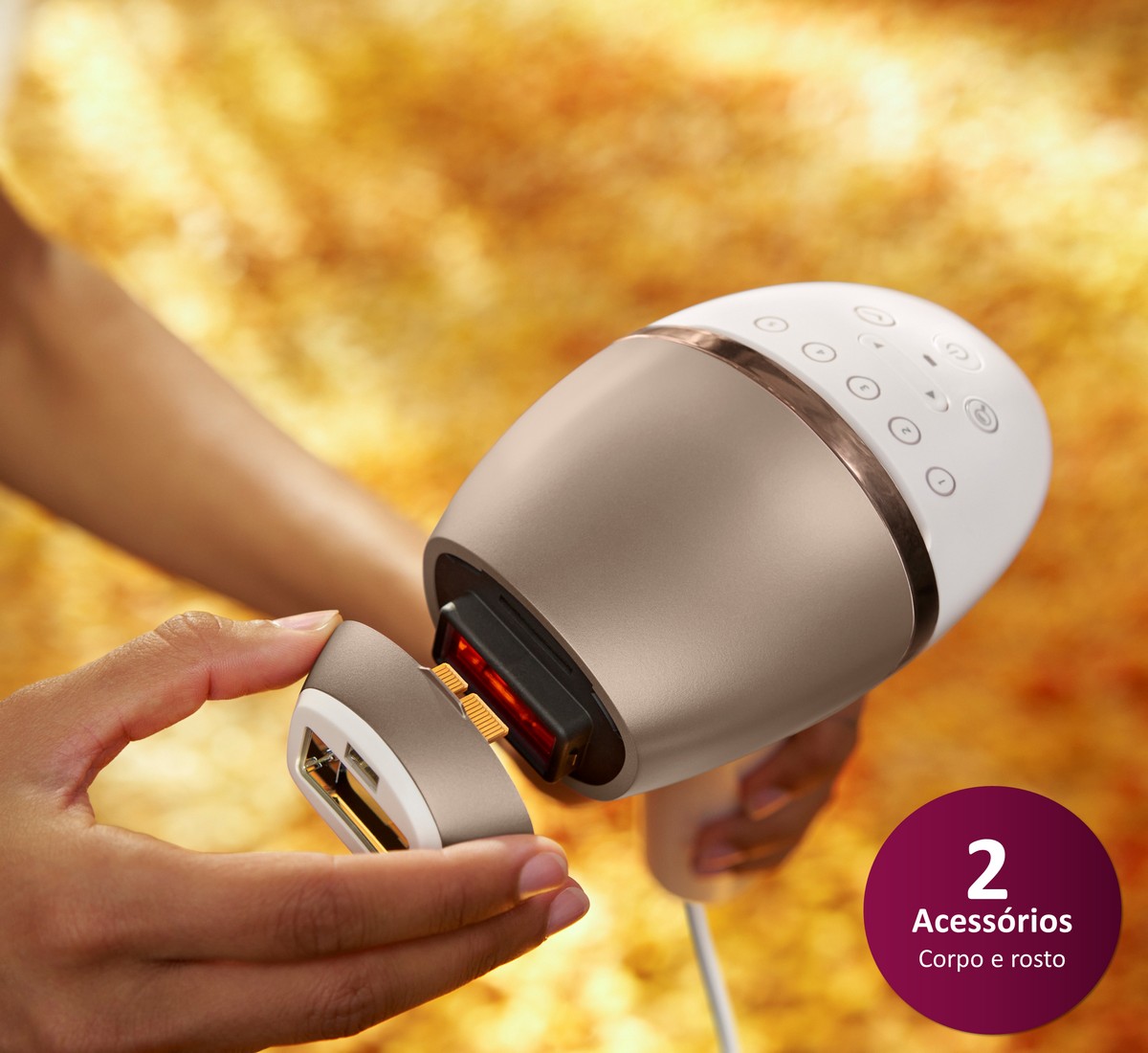 Depiladora de Luz Pulsada IPL Philips Lumea Serie 8000 945/00 Rosto e Corpo, 2 Cabeças - Branco Branco-6