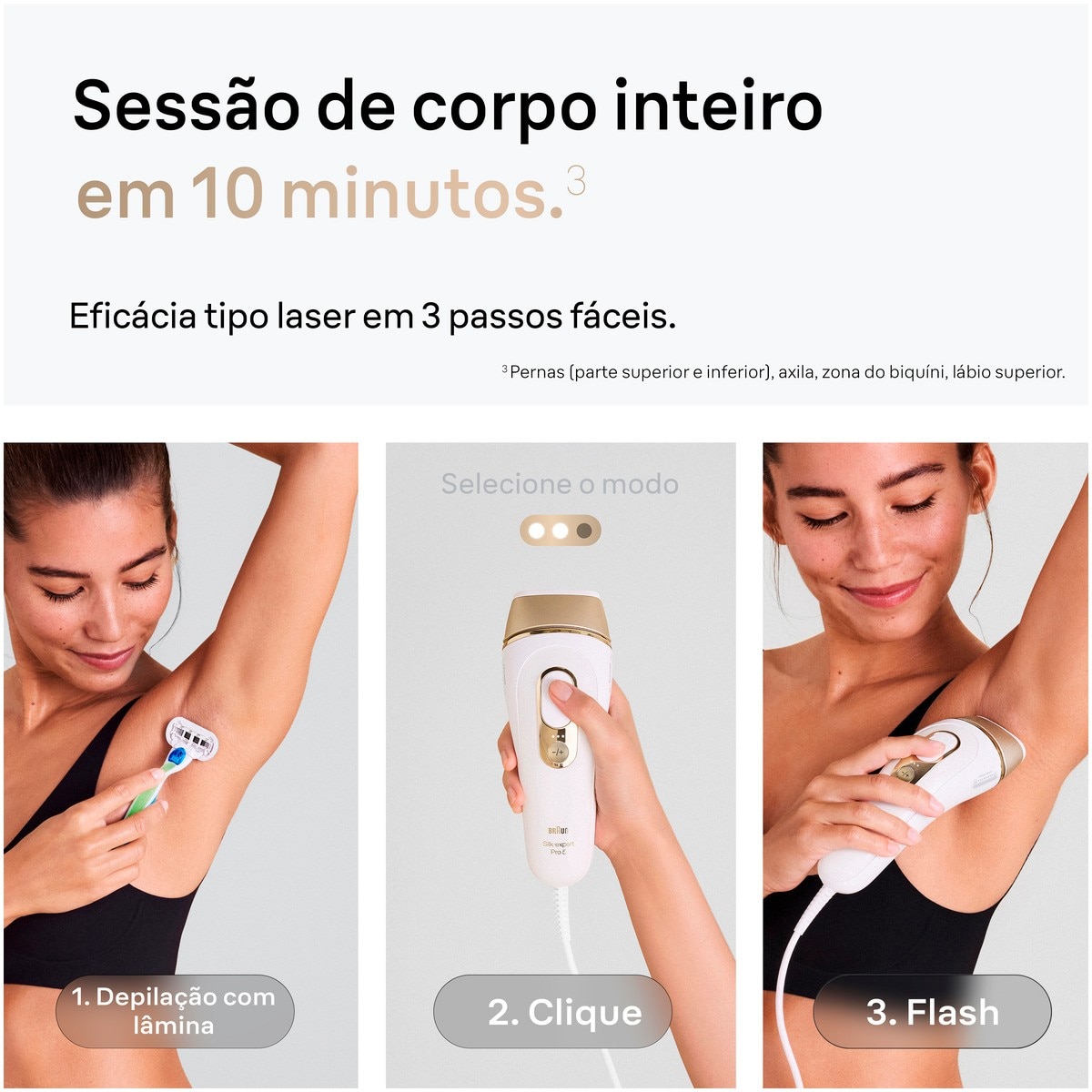 Depiladora de Luz Pulsada IPL Braun Silk Expert S5 PL5152 para Corpo e Rosto - Branco e Dourado Branco / Dourado-4