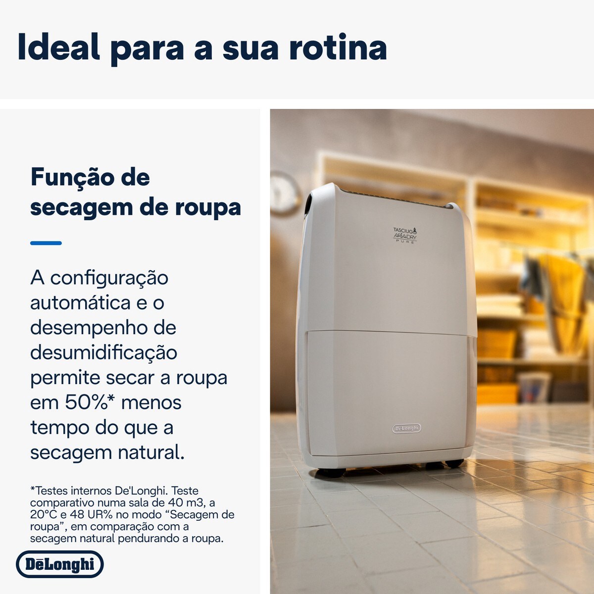 Desumidificador De'Longhi DDSX225 com Filtração Dupla, Capacidade 5 Litros e até 25 L/24H - Branco Branco-5